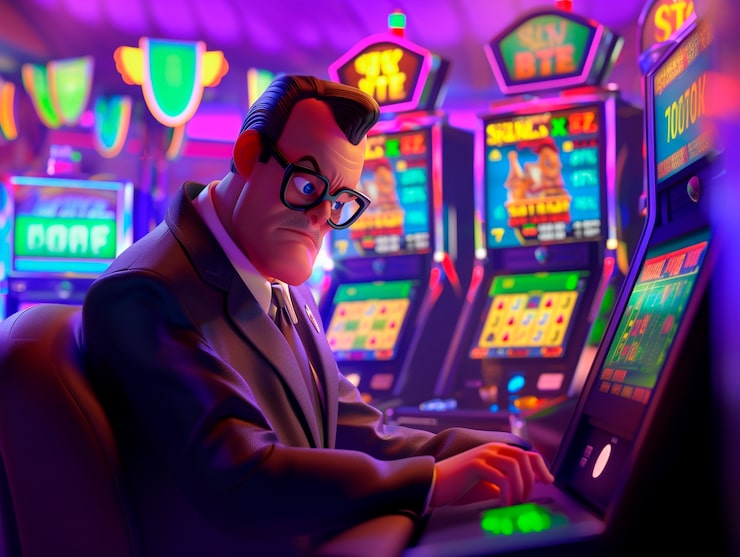 Jogadora a usar casino online no smartphone
